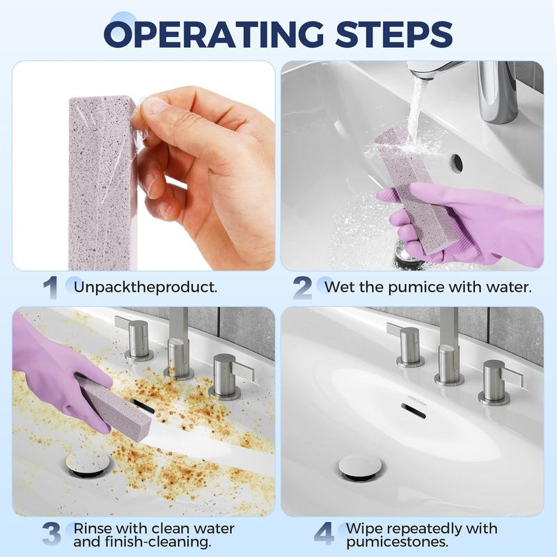 Gnvop 21 Pack Pumice Stone for Toilet Bowl Cleaning, Powerfully Cleans Hard Water Rings, Suitable for Cleaning Toilet, Bathtubs, Pool, Sinks and Grill - Image 5